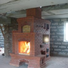 Печь русская с камином