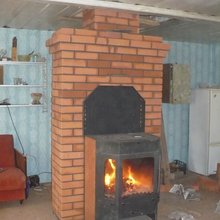 Печь камин со щитом "листовка"